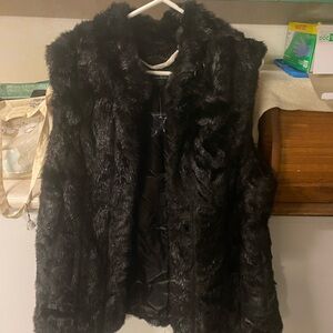 Dennis Basso Black Faux Fur Teddy Jacket
